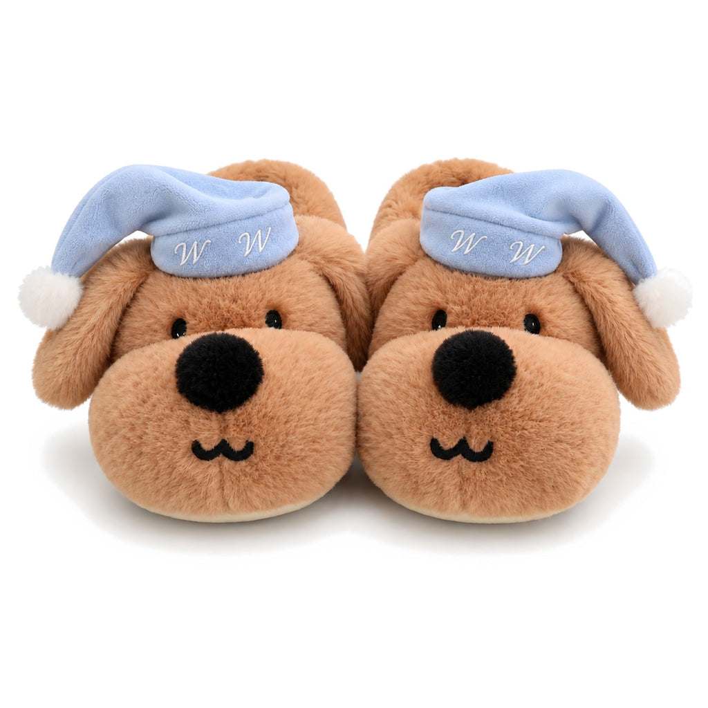 Cute_Puppy_Plush_Slippers_Brown_Puppy_Slippers_Cozy_Winter_House_Slippers_Soft_Girl_Aesthetic_boogzel_clothing