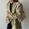 aesthetic green plaid oversized jacket buy