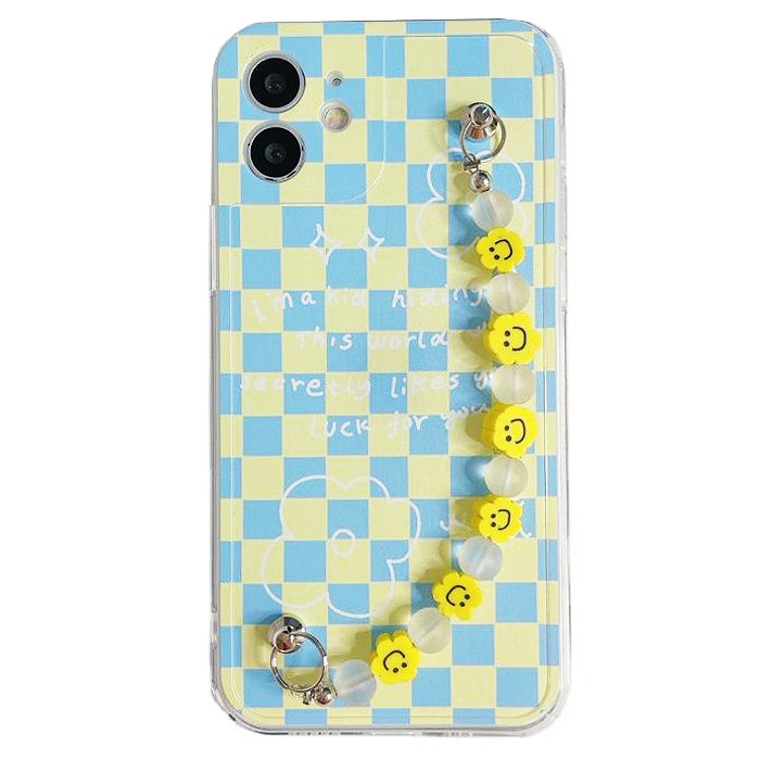 smiley beaded checker iphone case boogzel apparel