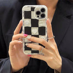 black and white checkered iphone case boogzel apparel