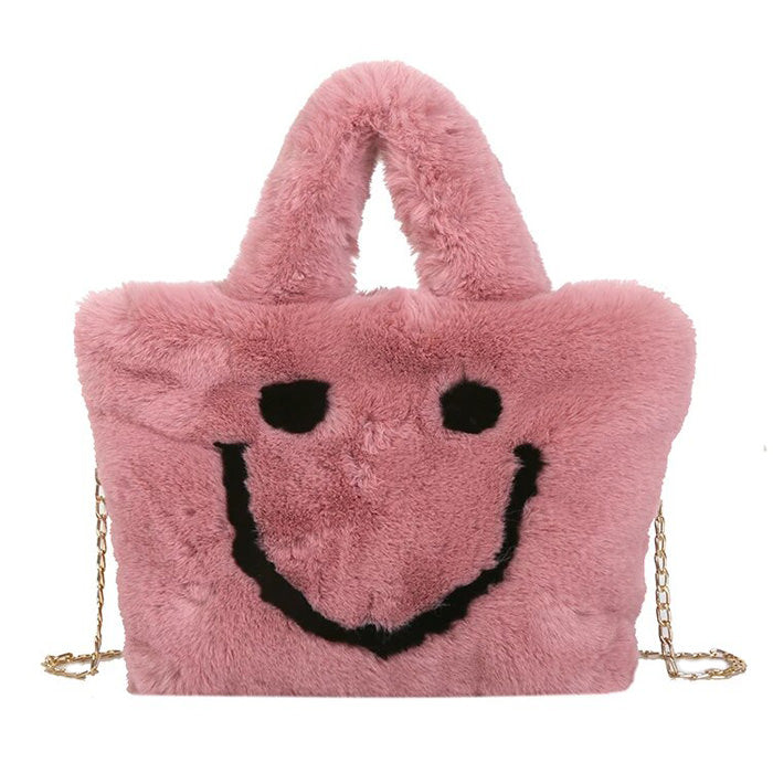 Smile Faux Fur Small Shoulder Bag