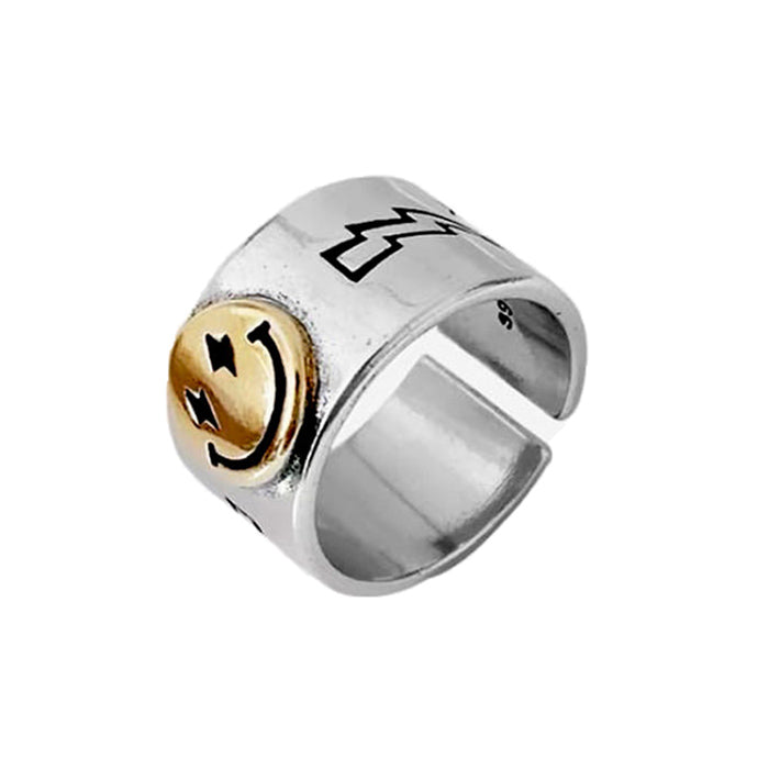 smile silver ring boogzel apparel