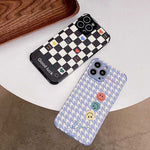 smiley houndstooth iphone case boogzel apparel