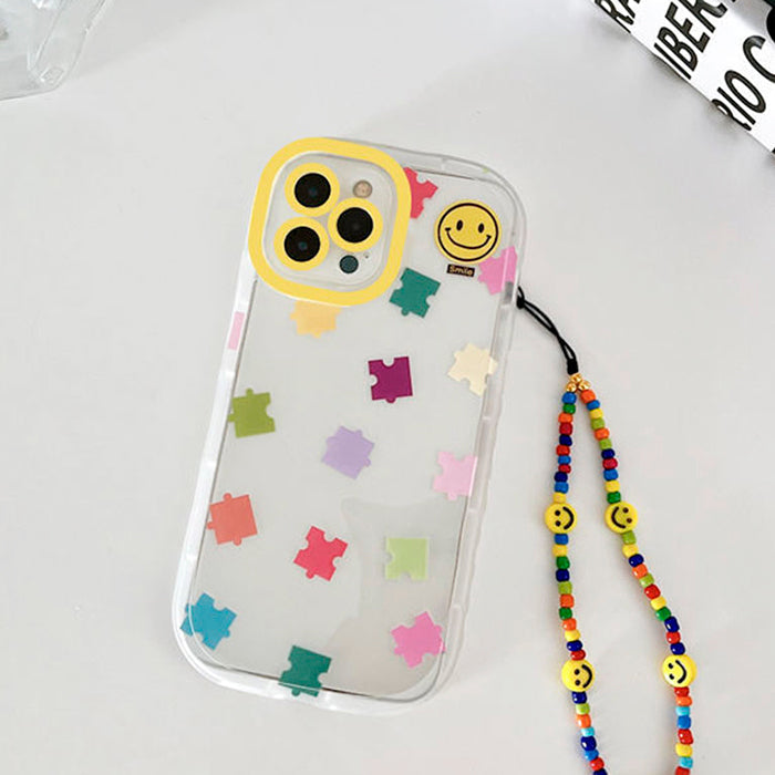 smiley iphone case with beaded chain boogzel apparel