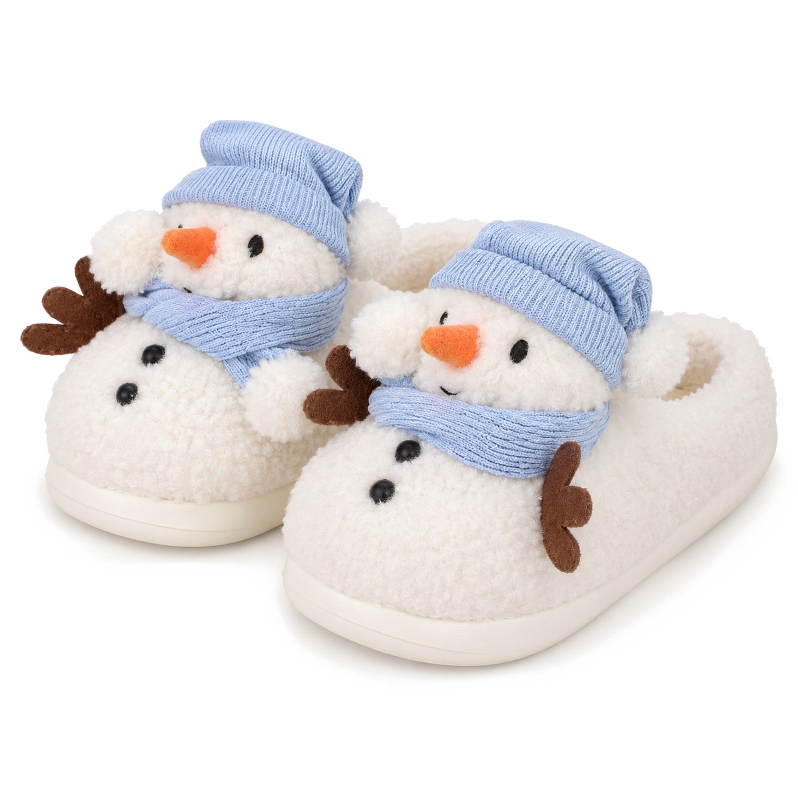 Snowman_Plush_Slippers_with_Blue_Hat_Cozy_Winter_Slippers_Christmas_Gift_Boogzel