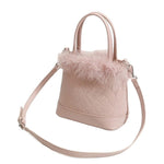 pink fluffy shoulder bag boogzel apparel