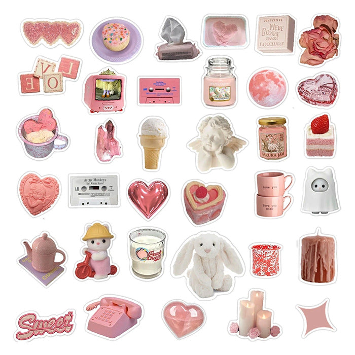 pink aesthetic sticker pack boogzel apparel