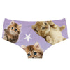 Soft and stretchy briefs with a charming print of kittens and stars on a light purple background&nbsp;