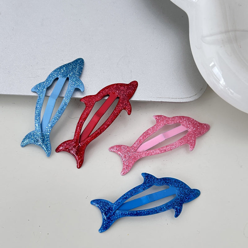 Sparkly Dolphin Y2K Hair Clips