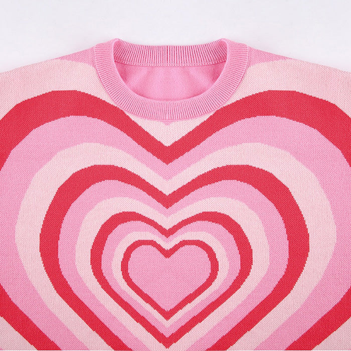 aesthetic pink heart sweater boogzel apparel