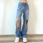 chain Distressed  jeans boogzel apparel
