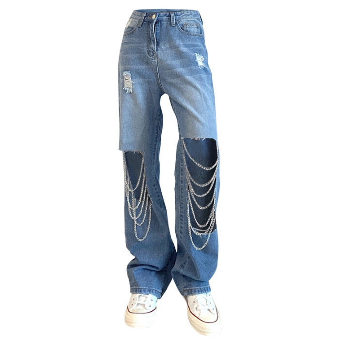 chain Distressed  jeans boogzel apparel