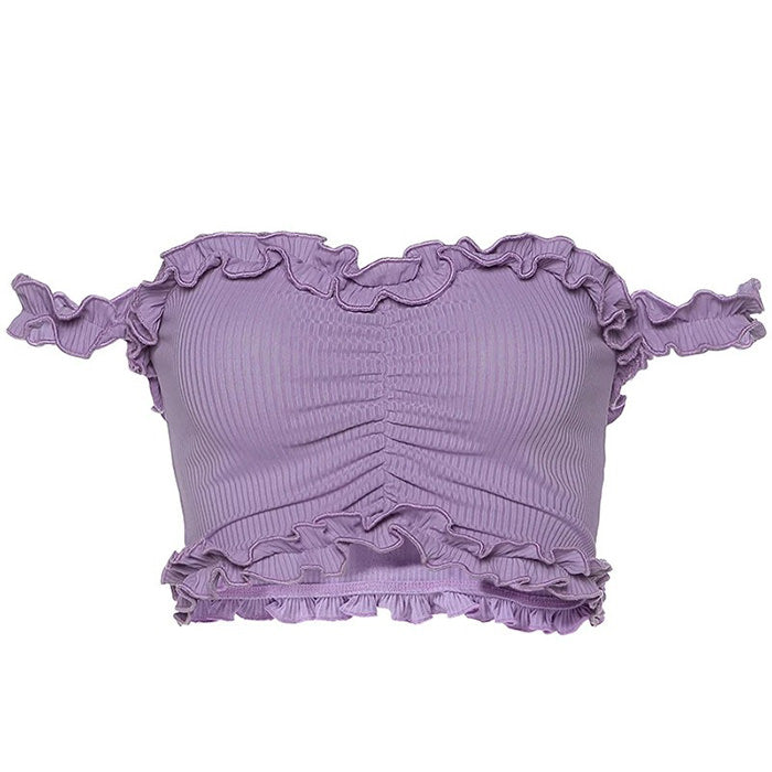 purple ribbed top boogzel apparel