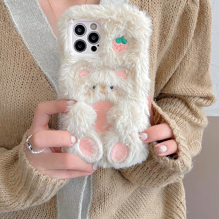fuzzy bear iphone case boogzel apparel