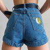 sun moon embroidered shorts boogzel apparel