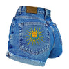 Sun and Moon Embroidered Shorts boogzel apparel