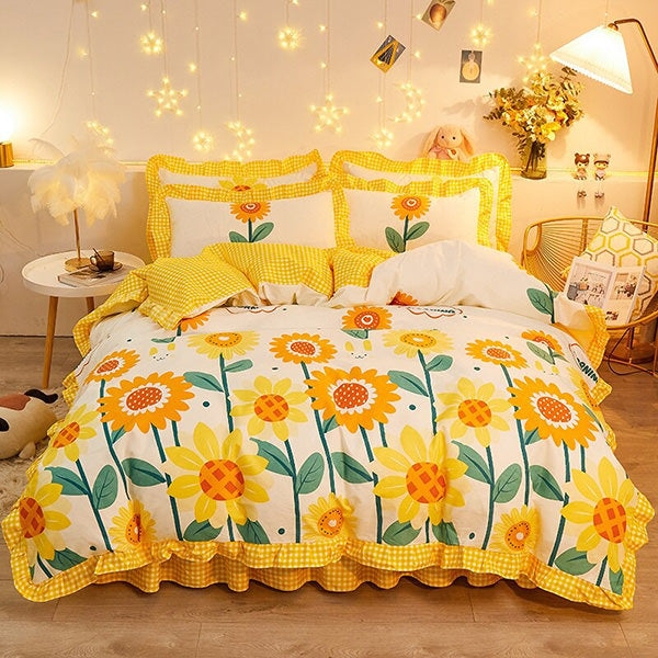 Sunflowers Aesthetic Bedding Set boogzel apparel