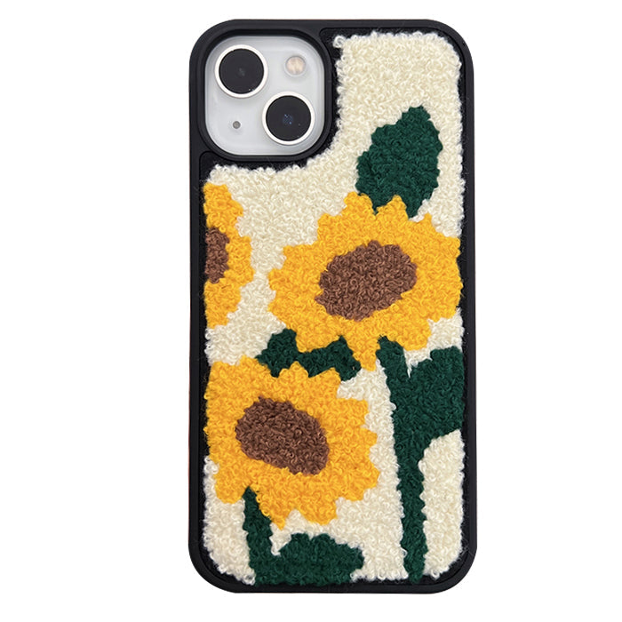 sunflower fuzzy iphone case boogzel apparel