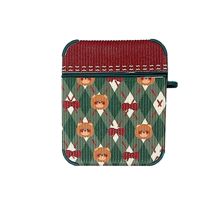 bear argyle airpods case boogzel apparel