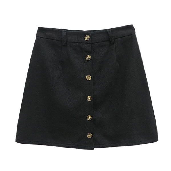 button front aesthetic skirt