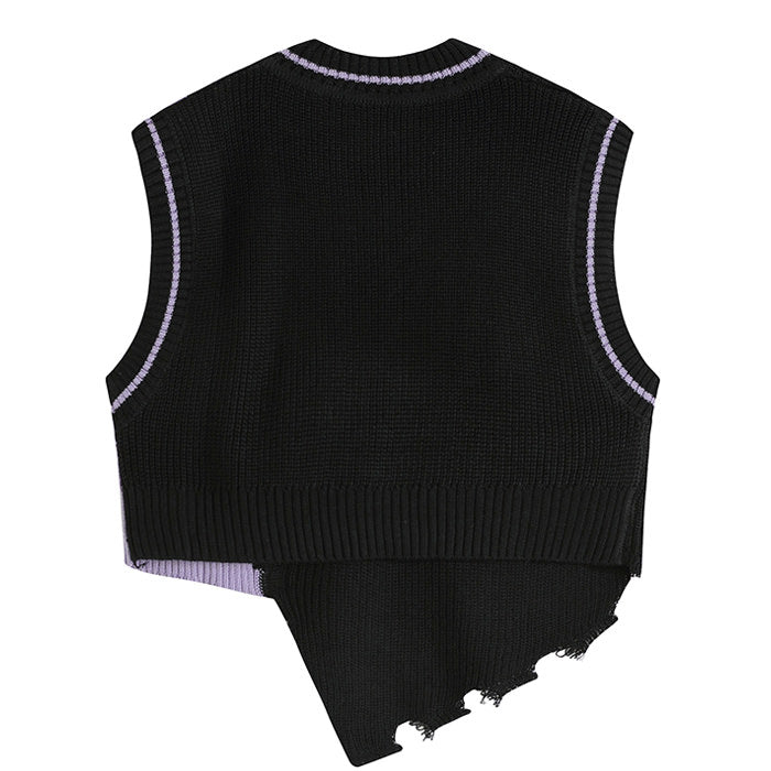 black purple knit vest boogzel apparel