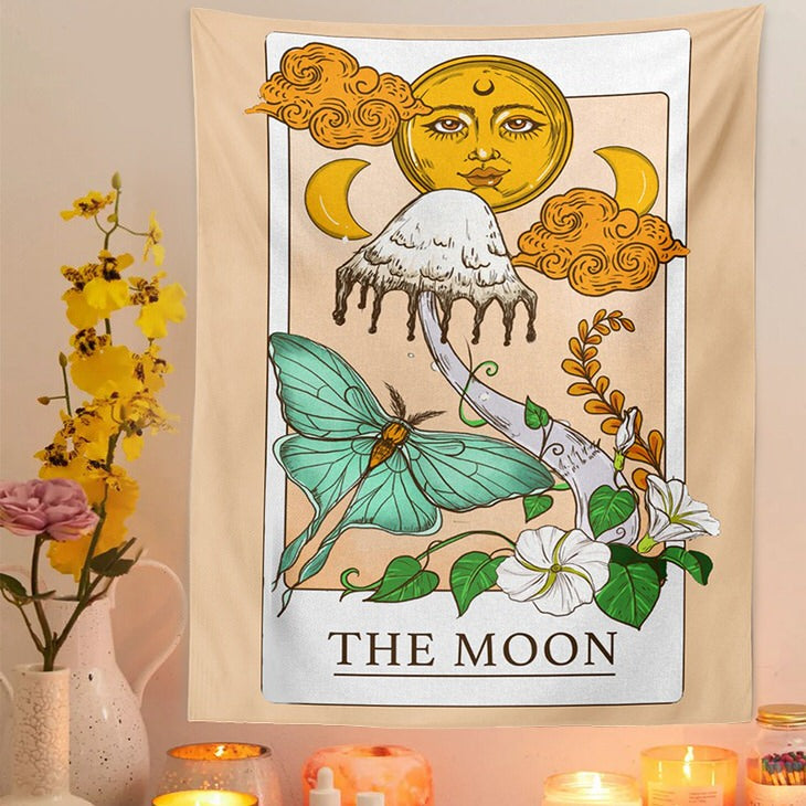 aesthetic moon tarot tapestry boogzel apparel 
