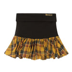 This cute balloon skirt features a layered plaid fabric with a contrast waistband - boogzel clothing