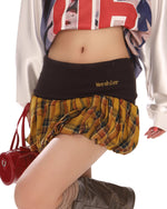 This cute balloon skirt features a layered plaid fabric with a contrast waistband - boogzel clothing