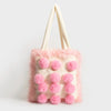 soft girl aesthetic Fluffy Pom Poms Bag in Pink boogzel clothing