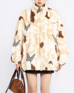 Butterfly Aesthetic Oversized Fur Jacket