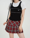 This preppy aesthetic mini skirt features a high waist, pleated design and classic plaid pattern - boogzel clothing