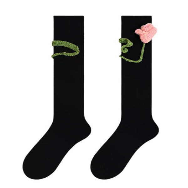 tulip black knee socks boogzel apparel