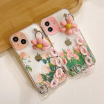 pink flower chain iphone case boogzel apparel