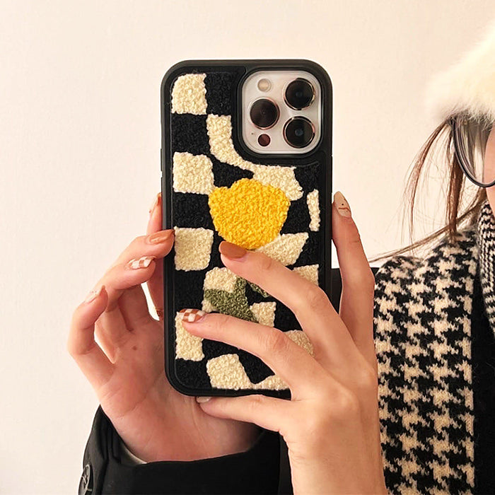 checkered plush iphone case boogzel apparel