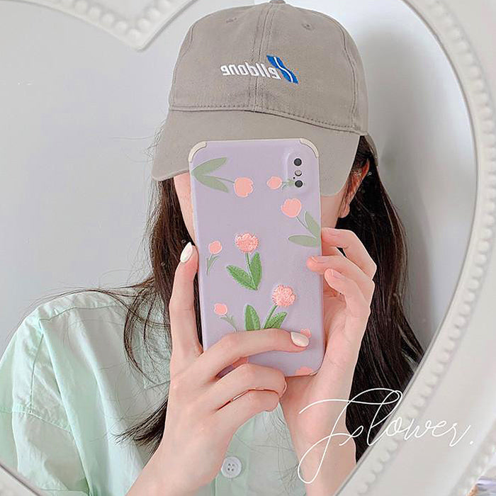 tulip embroidery iphone case shop