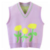 flower knit vest boogzel apparel