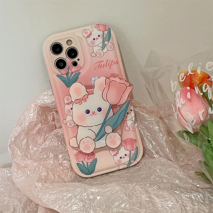 pink rabbit iphone case boogzel apparel