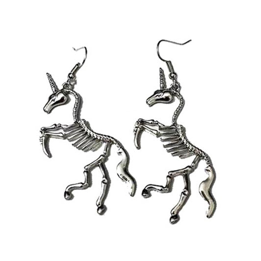 Unicorn Skeleton Earrings buy boogzel apparel