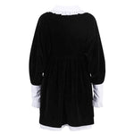 Velvet Collar Mini Black Dress boogzel apparel