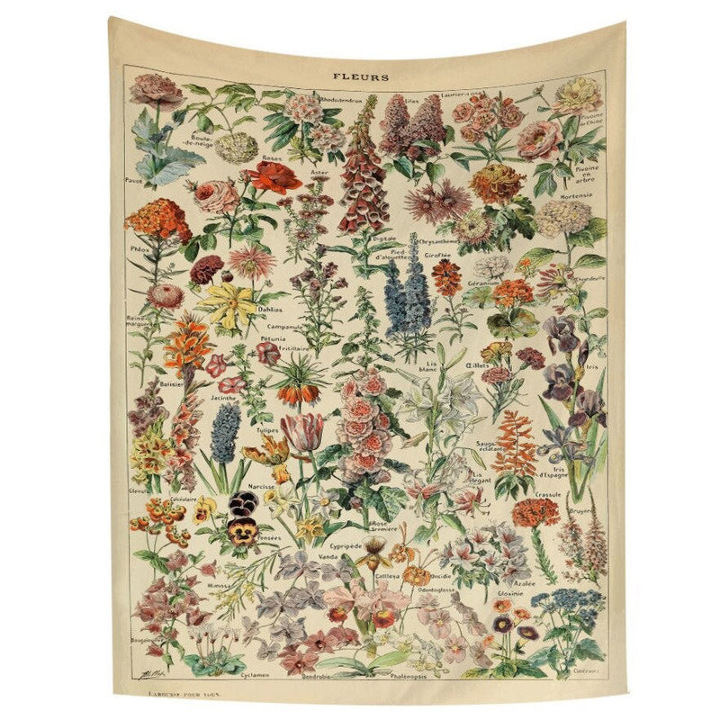 Vintage Aesthetic Fleurs Wall Tapestry boogzel apparel