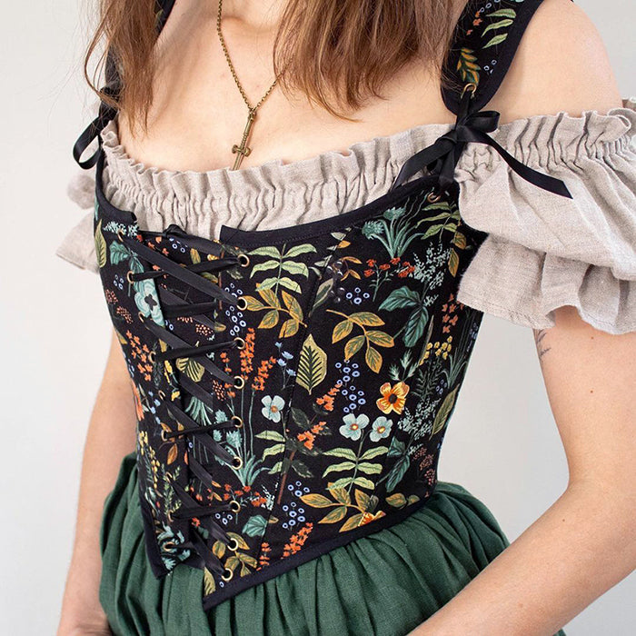 vintage floral print corset boogzel apparel