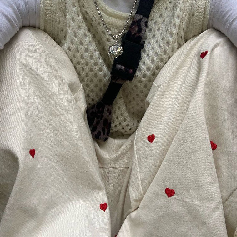 Vintage Red Hearts Pants