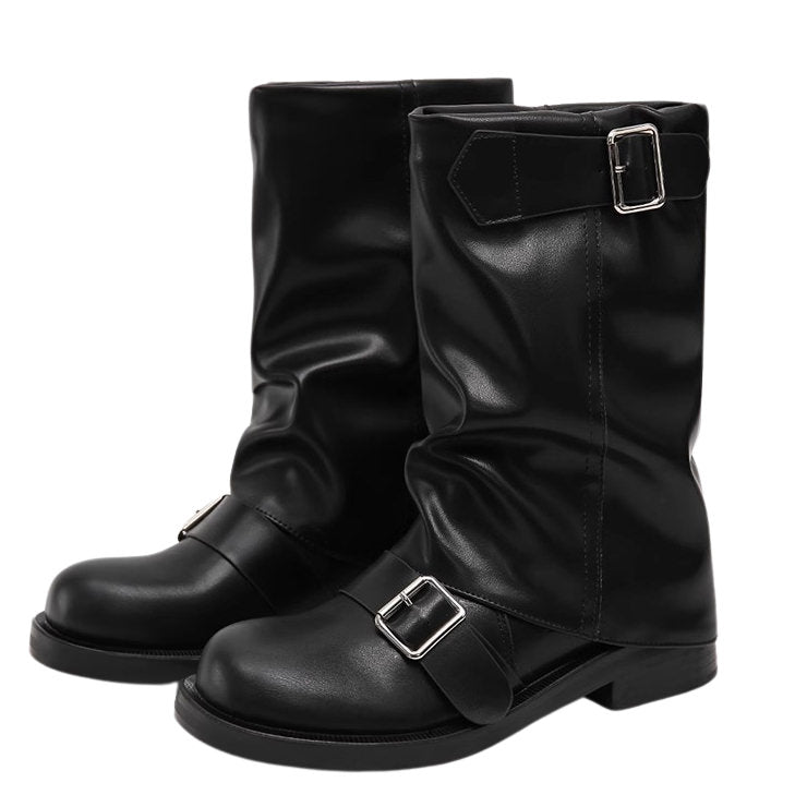 No Apologies Wide Calf Tube Boots - grunge boots - boogzel clothing