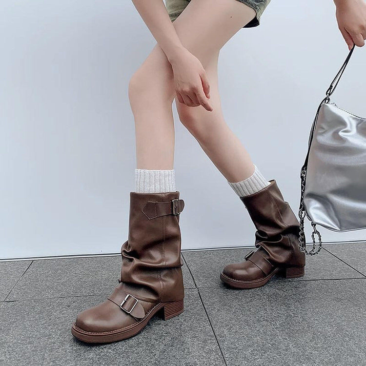 No Apologies Wide Calf Tube Boots - grunge boots - boogzel clothing