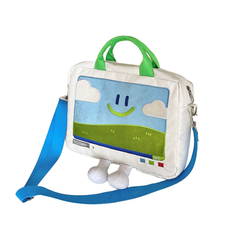 Windows XP Aesthetic Embroidery Laptop Handbag | Boogzel Clothing