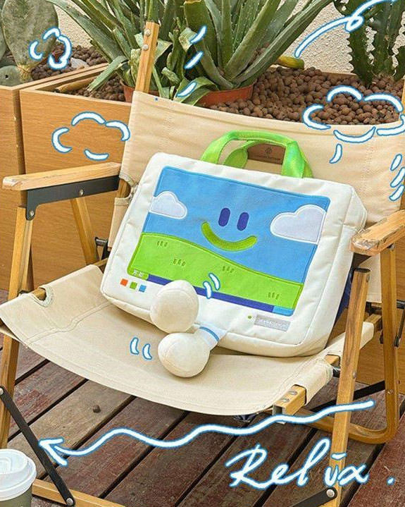 Windows XP Aesthetic Embroidery Laptop Handbag | Boogzel Clothing