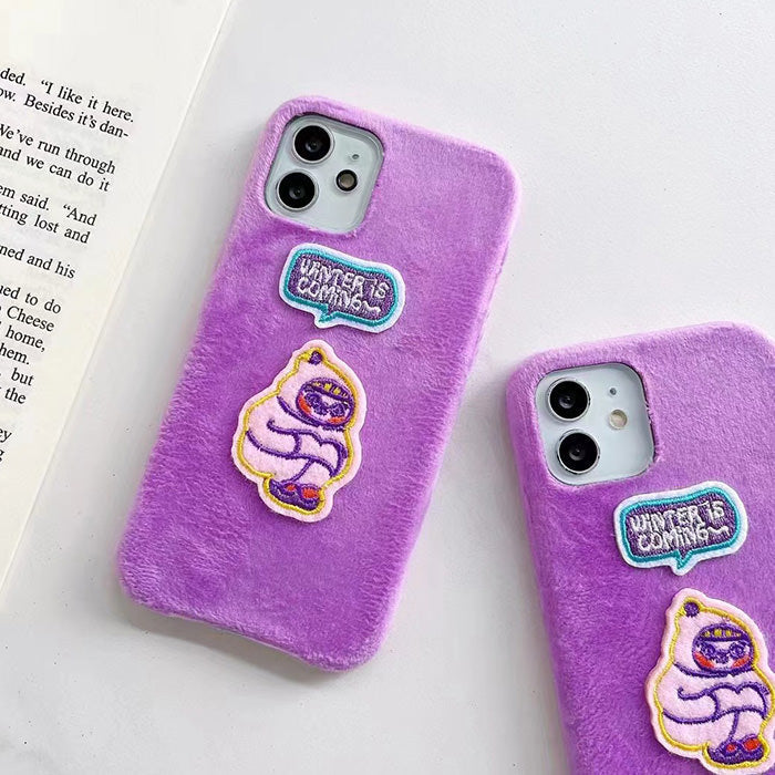 purple fuzzy iphone case boogzel apparel