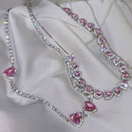 heart rhinestone necklace boogzel apparel