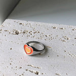 y2k orange heart ring boogzel apparel