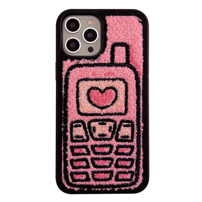 y2k pink embroidered iphone case boogzel apparel